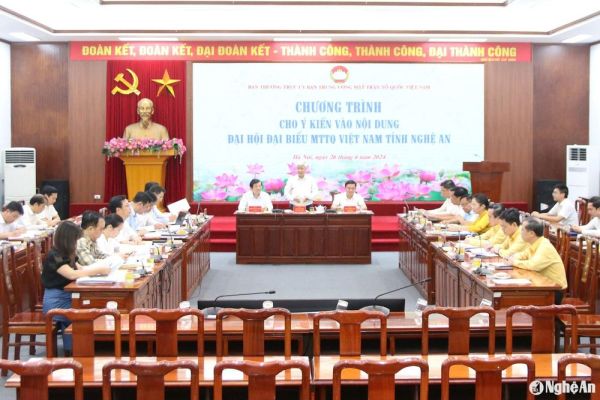 Ban Thường trực Ủy ban Trung ương MTTQ Việt Nam cho ý kiến Đại hội đại biểu Mặt trận Tổ quốc tỉnh Nghệ An