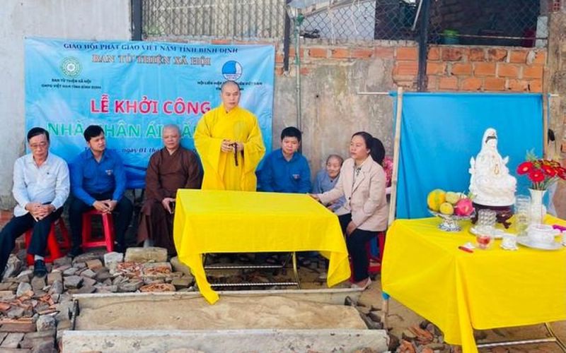 Bình Định: Ban Từ thiện xã hội Phật giáo tỉnh hỗ trợ xây nhà Nhân ái